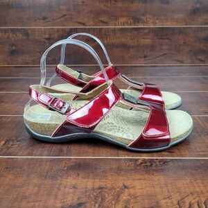 Weil Sonora Red Patent Leather Adjustable Strap Orthotic Sandals Womens Size 9